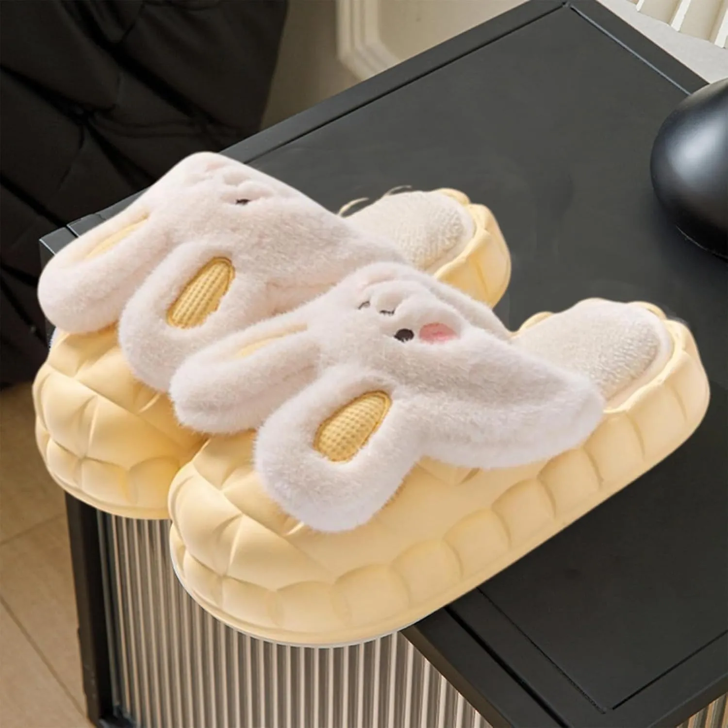 Womens Cute Bunny Animal Slippers Fluffy 3d Rabbit Indoor Outdoor House Slipper Shoes Comfortable Soft Home Slippers