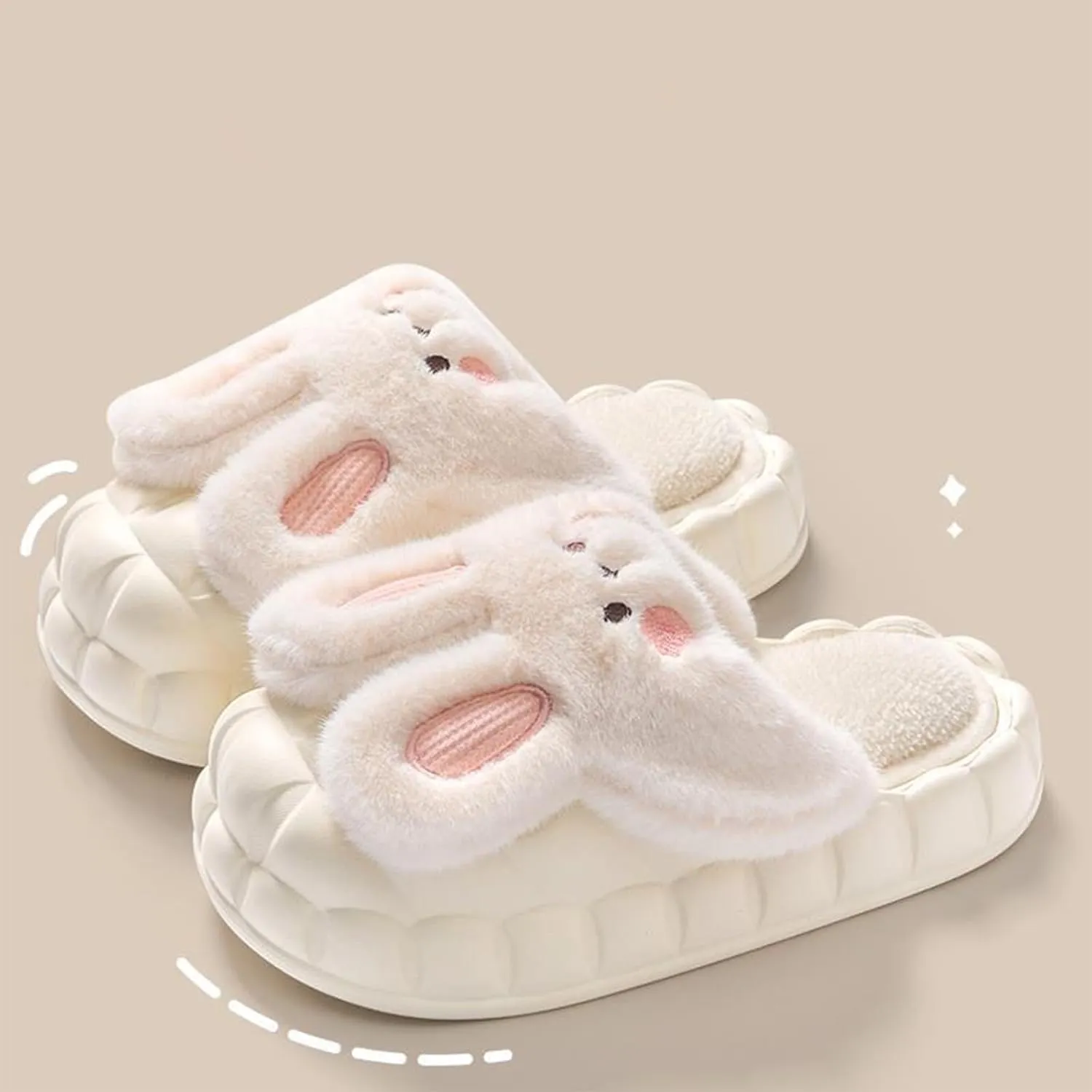 Womens Cute Bunny Animal Slippers Fluffy 3d Rabbit Indoor Outdoor House Slipper Shoes Comfortable Soft Home Slippers