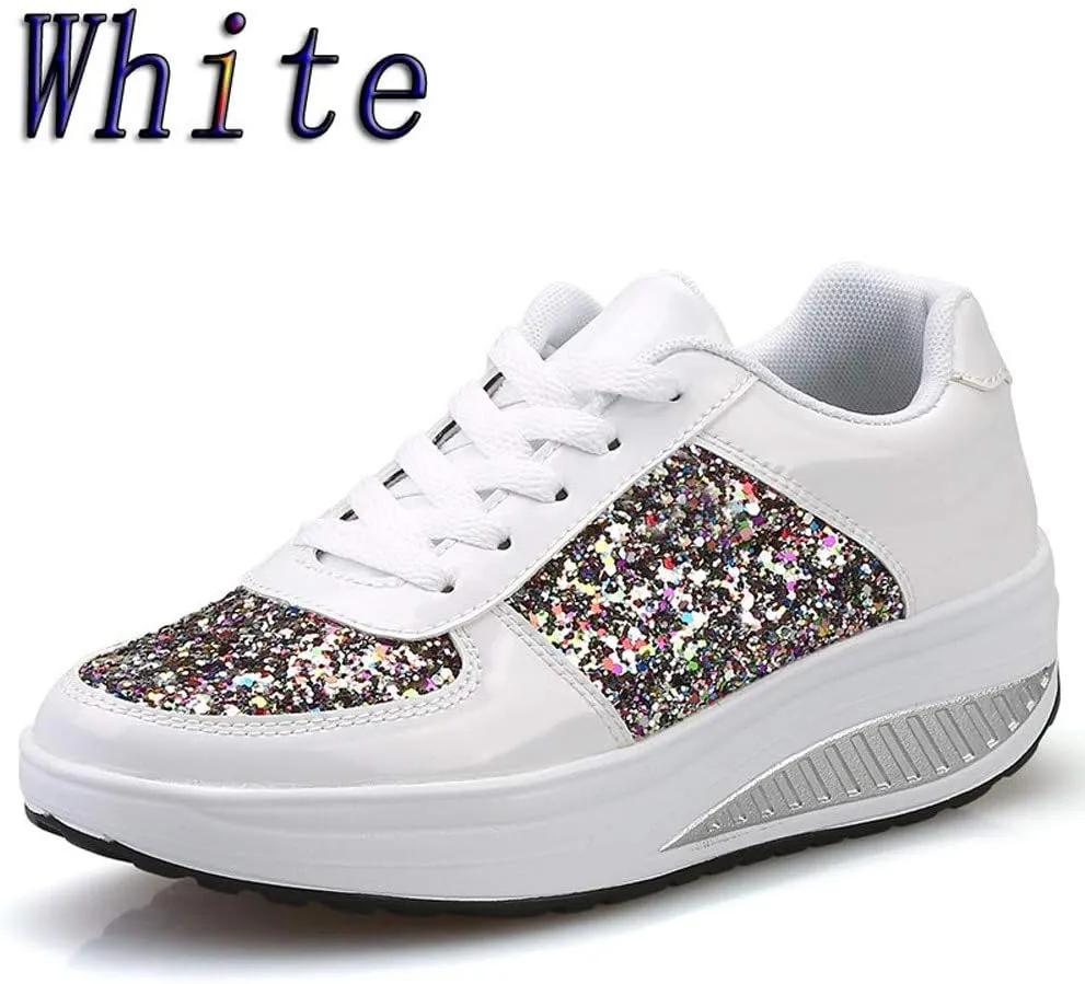 Women's Fashion Platform High Top Sneakers Zapatos para Mujer Comodos De Fiesta Wide Width Sneakers for Women Slip Ons Sneakers for Women Shoes for Wedding Guest Women Comfy Fall