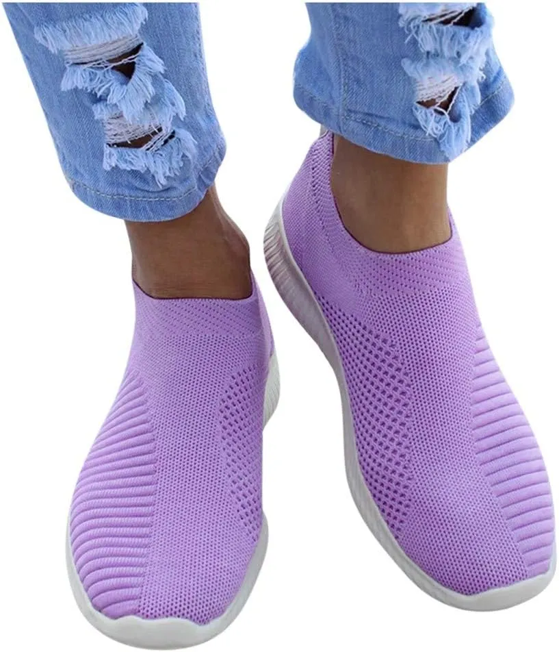 Women's Fashion Sport Breathable Mesh Platform Sneakers Pull On Sneakers Womens Womens Shoes Casual Fall Slip On Wide Width Women Sneakers Size 9.5 Wide Zapatos Ortop??Dicos para Mujer De Vestir
