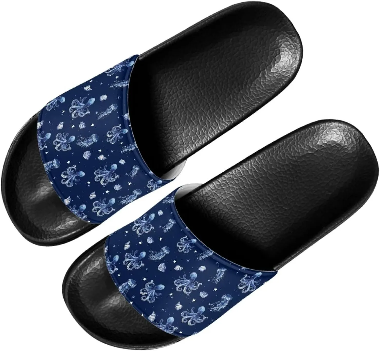 Women's Flat Sandals Comfortable Slip On Leather Slide Sandals, Women's Slide Sandals Size 6-13.5