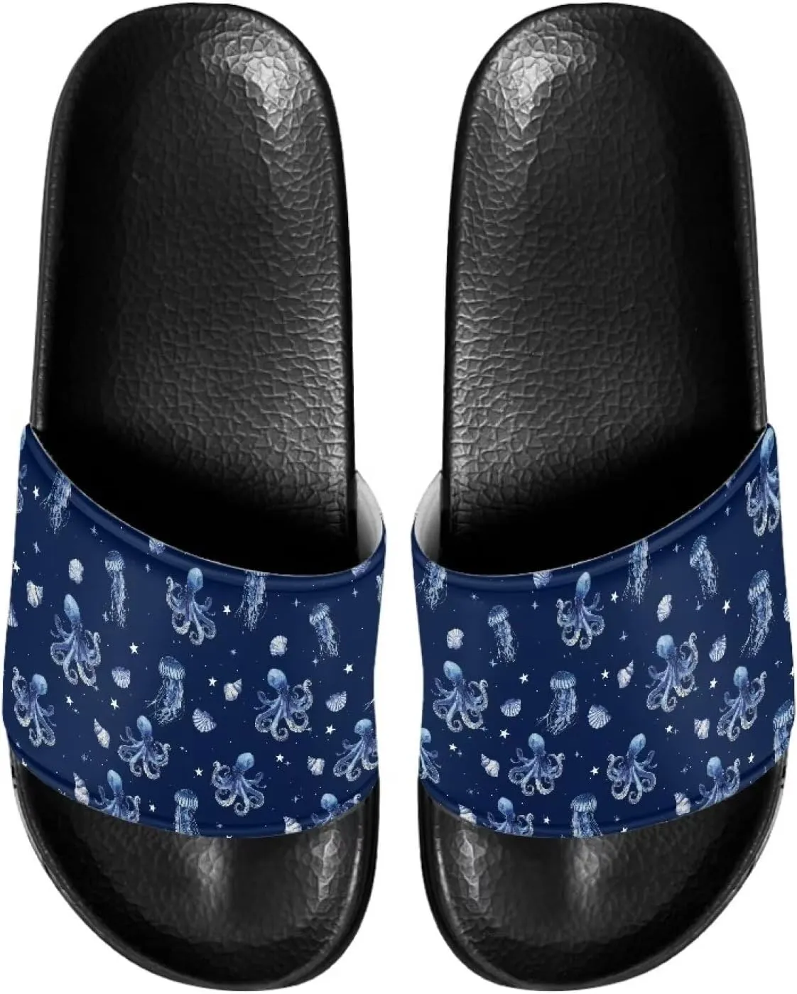 Women's Flat Sandals Comfortable Slip On Leather Slide Sandals, Women's Slide Sandals Size 6-13.5