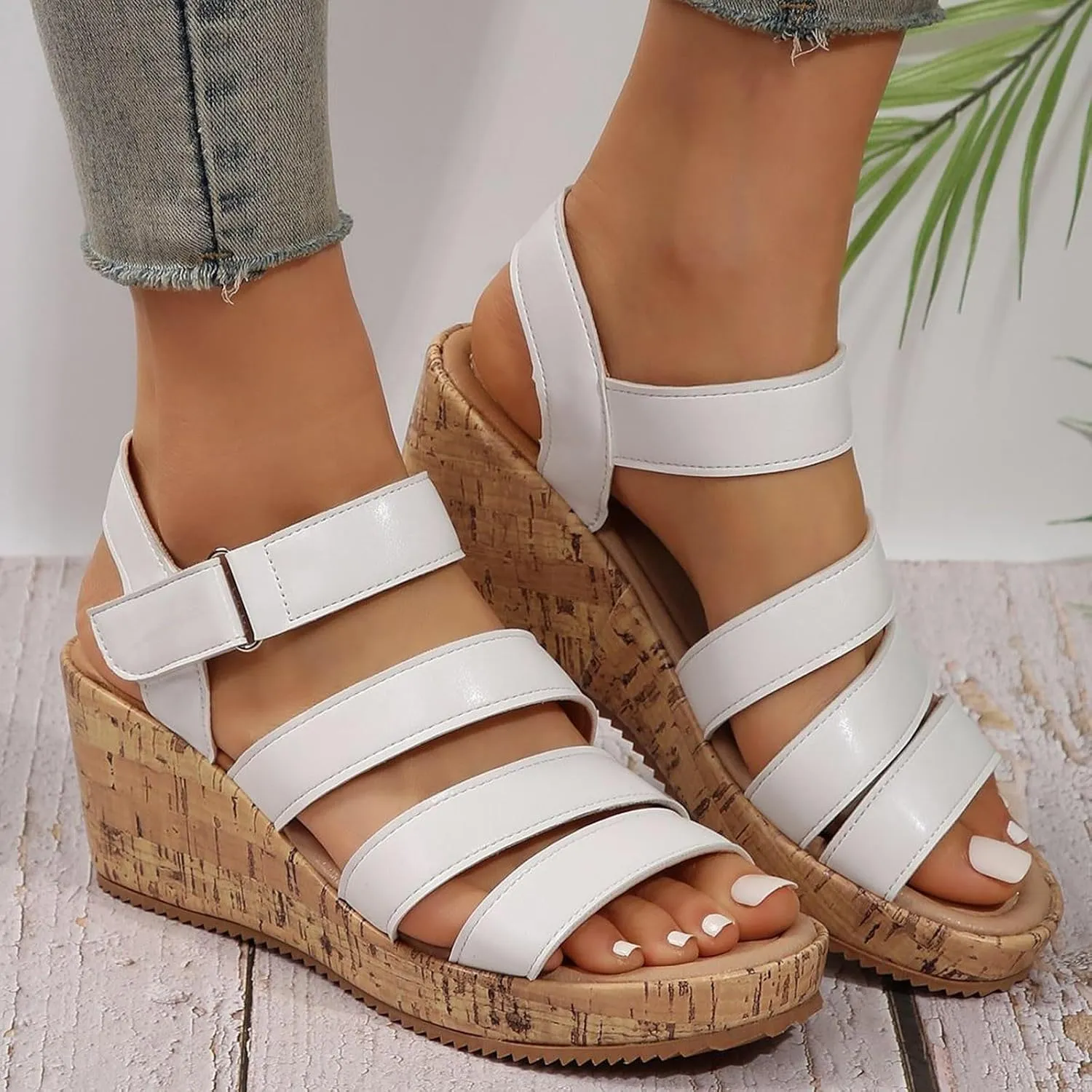 Women's Gladiator Wedge Sandal Platform Dressy Orthopedic Comfortable Open Toe Walking Flat Sandals