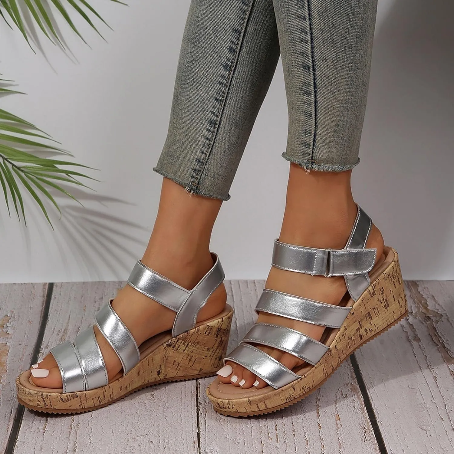 Women's Gladiator Wedge Sandal Platform Dressy Orthopedic Comfortable Open Toe Walking Flat Sandals