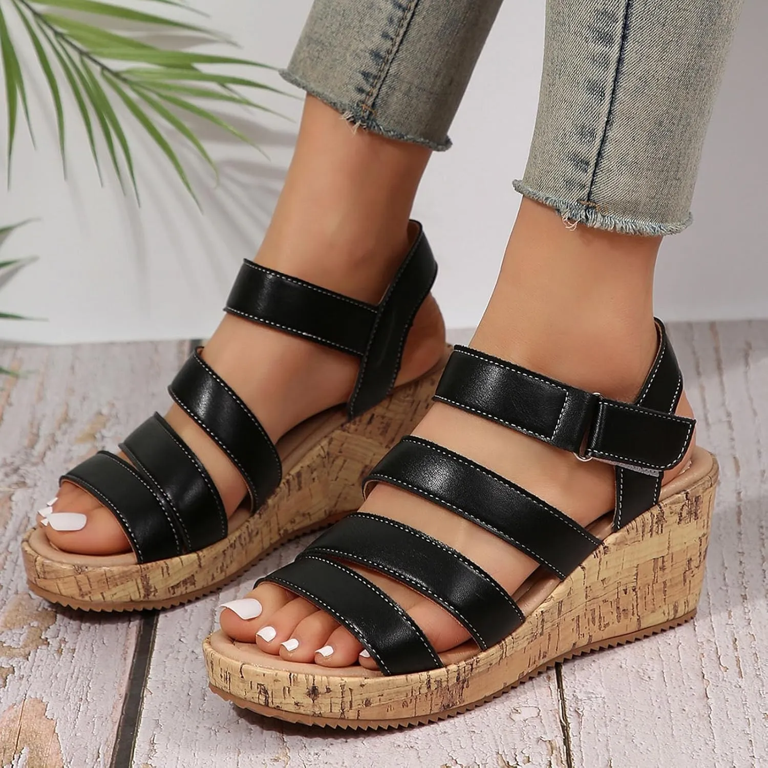 Women's Gladiator Wedge Sandal Platform Dressy Orthopedic Comfortable Open Toe Walking Flat Sandals