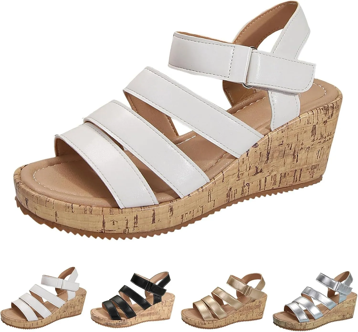 Women's Gladiator Wedge Sandal Platform Dressy Orthopedic Comfortable Open Toe Walking Flat Sandals