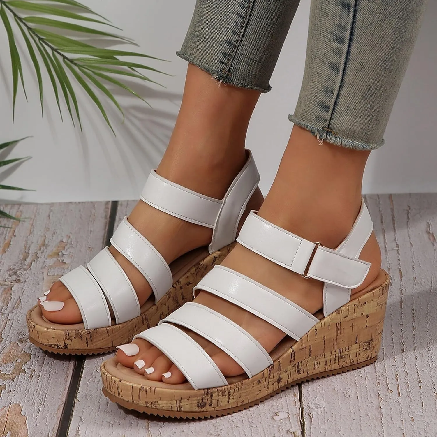 Women's Gladiator Wedge Sandal Platform Dressy Orthopedic Comfortable Open Toe Walking Flat Sandals