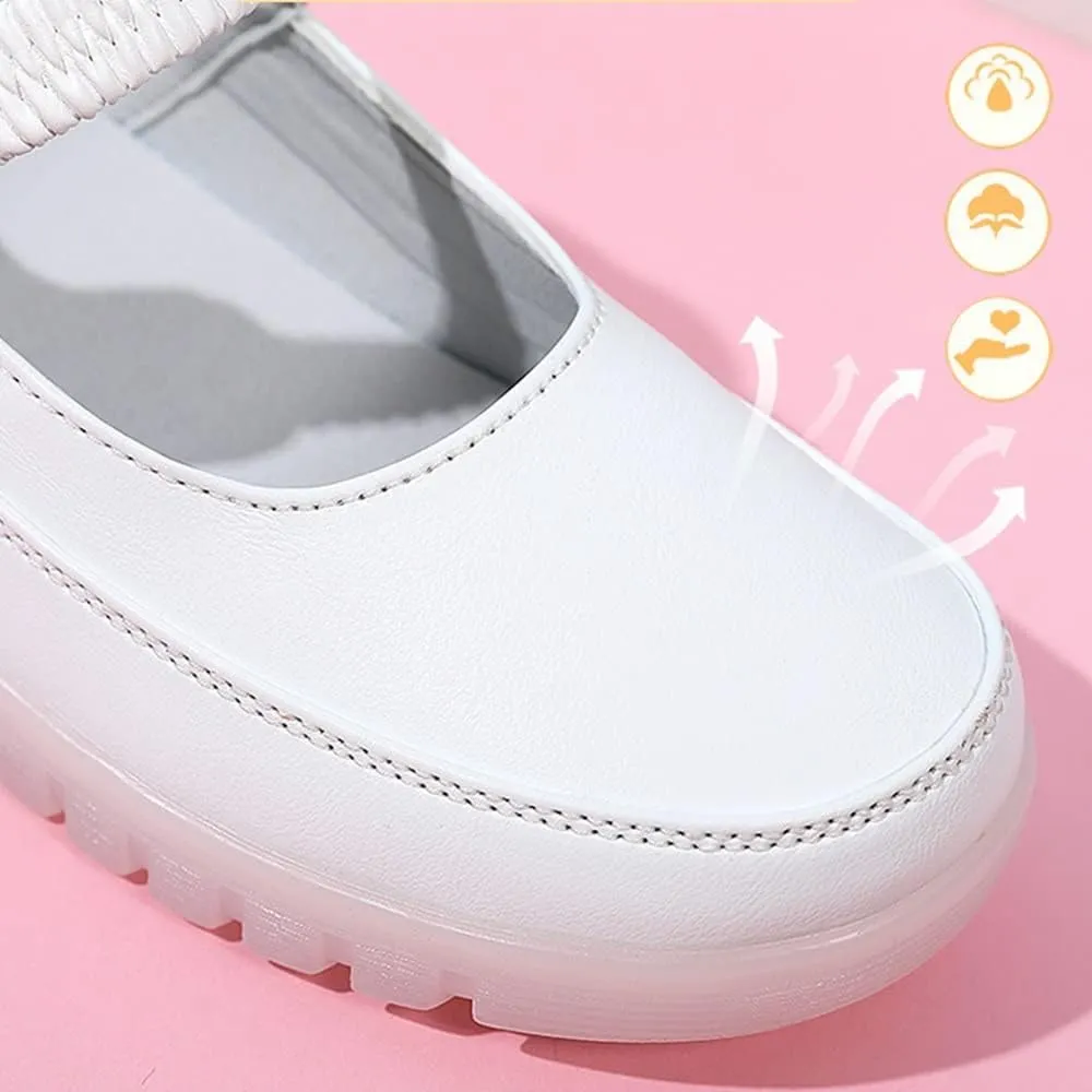Women's Nursing Shoes, Summer Hollowed Out Work Shoes Lightweight Comfortable Waterproof Non-Slip Orthopedic Nursing Shoes with Soft Sole