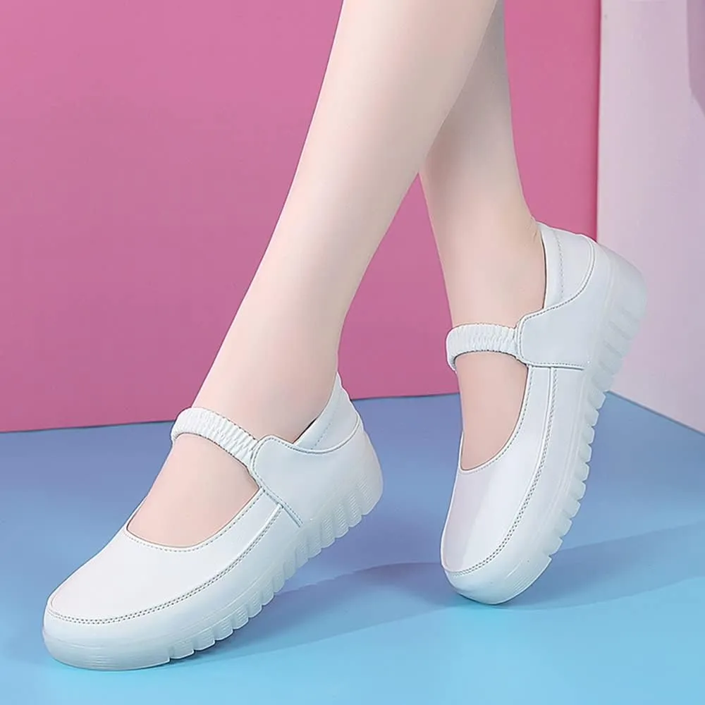 Women's Nursing Shoes, Summer Hollowed Out Work Shoes Lightweight Comfortable Waterproof Non-Slip Orthopedic Nursing Shoes with Soft Sole