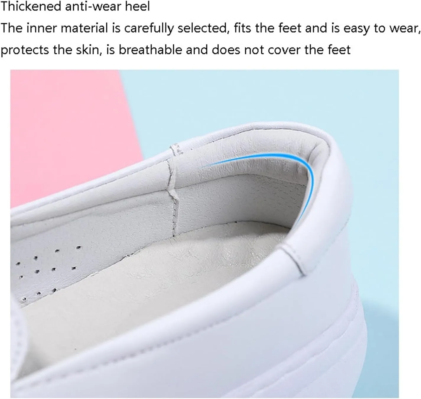 Women's Orthopedic Air Cushion Shoes, Women Height Increase Breathable Slip-On Work Leather Nurse Shoes, Slip Resistant Cushion Orthopedic Nursing Shoes, for Hospital Nurse Doctors