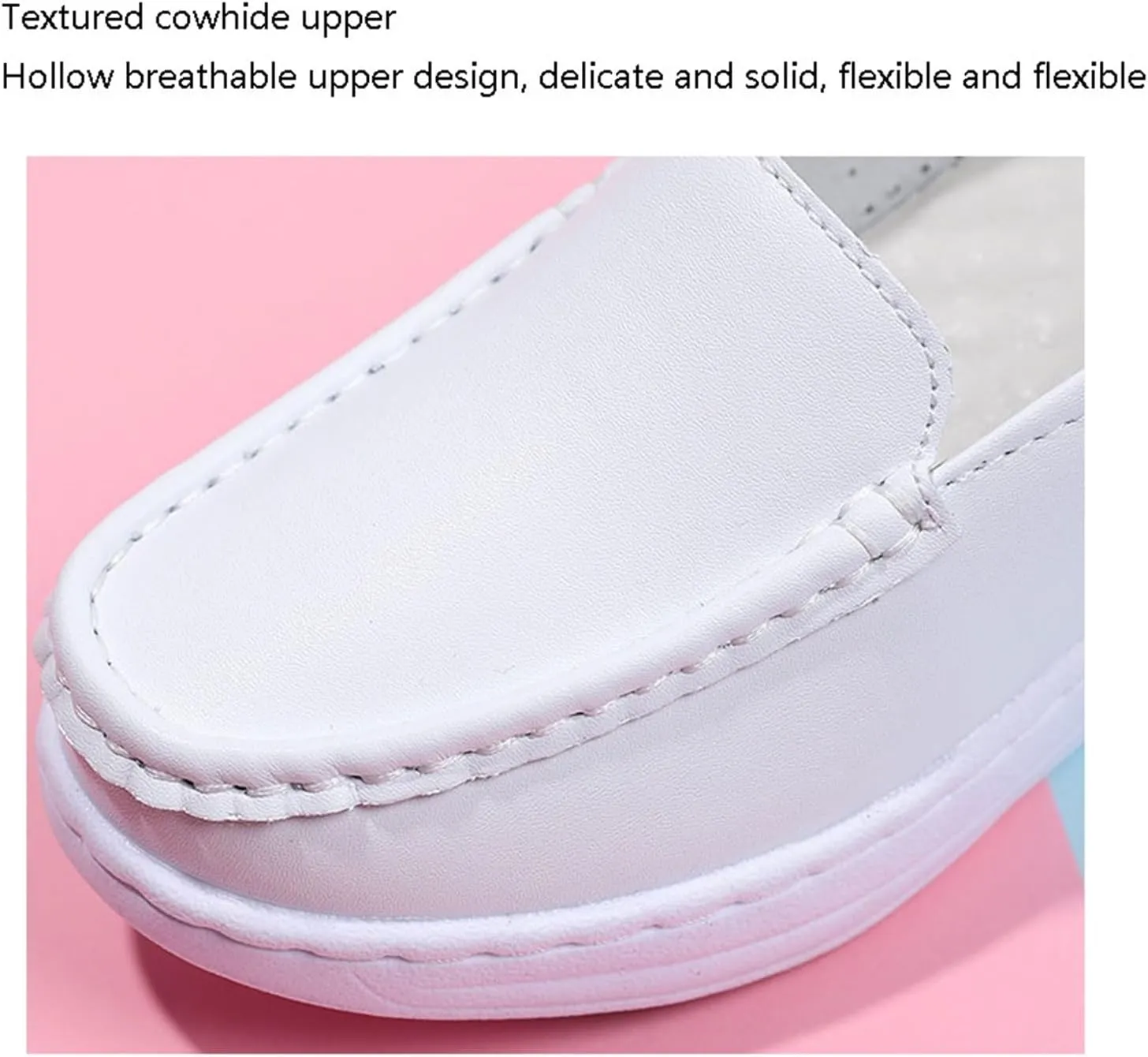 Women's Orthopedic Air Cushion Shoes, Women Height Increase Breathable Slip-On Work Leather Nurse Shoes, Slip Resistant Cushion Orthopedic Nursing Shoes, for Hospital Nurse Doctors
