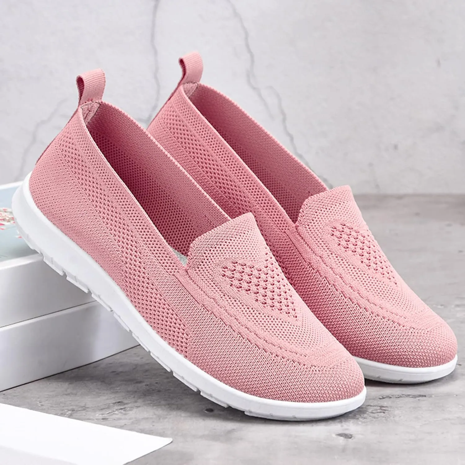 Women's Orthopedic Mesh Breathable Walking Shoes with Arch Support, Summer Casual Sneakers Soft Cushion Flats Shoes
