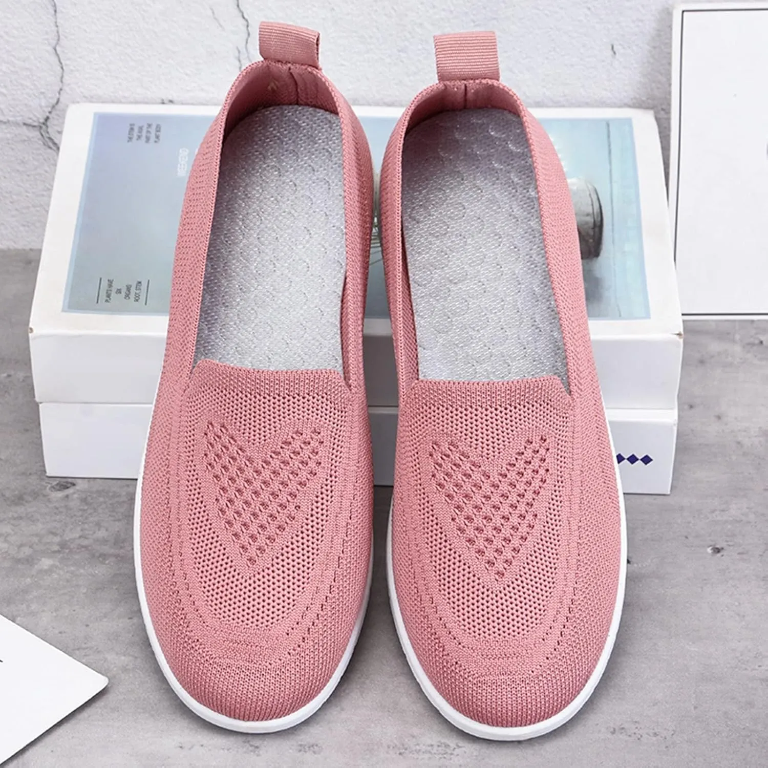 Women's Orthopedic Mesh Breathable Walking Shoes with Arch Support, Summer Casual Sneakers Soft Cushion Flats Shoes