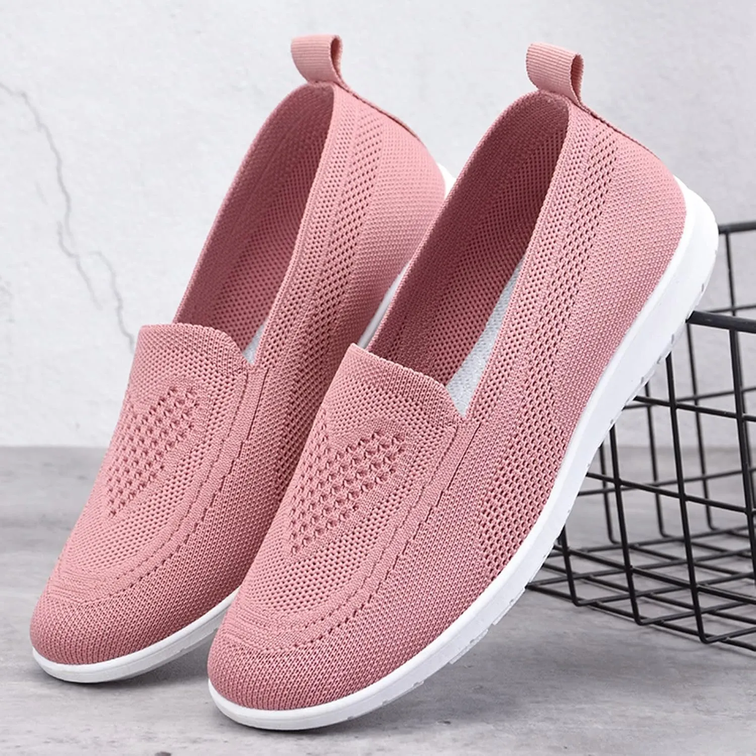 Women's Orthopedic Mesh Breathable Walking Shoes with Arch Support, Summer Casual Sneakers Soft Cushion Flats Shoes