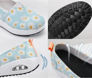 Womens Orthopedic Sneakers, Women Walking Shoes Air Cushion Slip On Canvas Sneaker