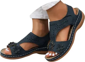 Women's Orthopedic Sport Sandals Shoes with Soft Cushion 2025 Summer Open Toe Flower Fashion Casual Boho Sandals Comfortable Fashion Non Slip Outdoor Wide Fit Walking Sandal
