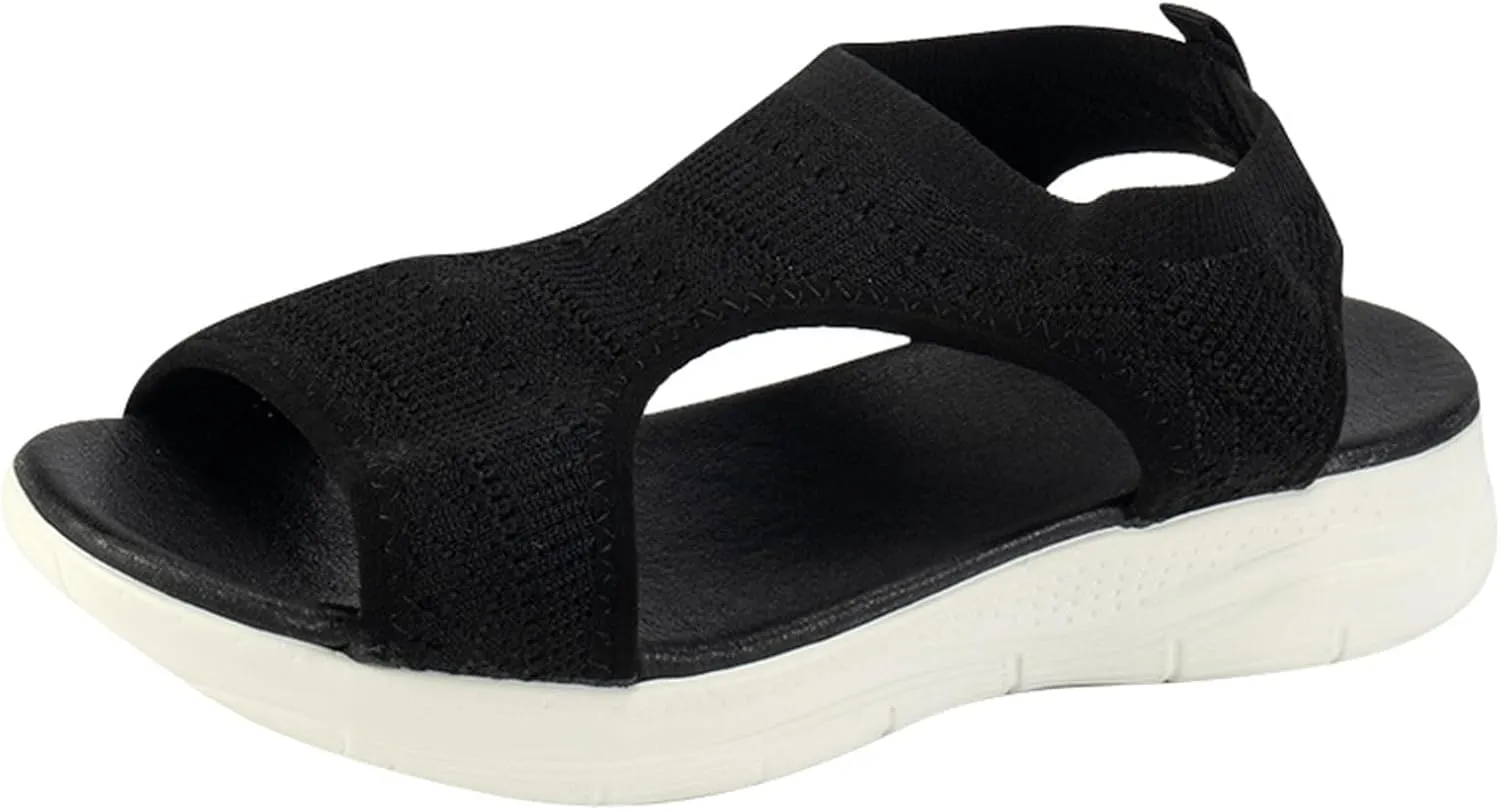 Women's Orthopedic Walking Sandals Dressy Woven Mat Sandals for Women Breathable Comfortable Shoes Arch Support Wide Fit Sport Sandals Athletic Hiking Outdoor Soft Sole Sandals