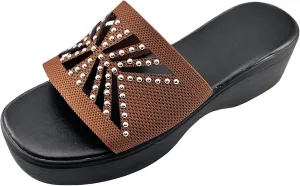 Womens Platform Slide Sandal Open Toe Slide On Comfortable Cute Flat Wedges Shoes Dressy Summer Fashion Outdoor Beach Sandals