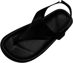 Womens Summer Sandals Comfort Arch Support Sandals Walking Shoes Casual Ankle Elastic T-Strap Flip Flop Thong Shoes