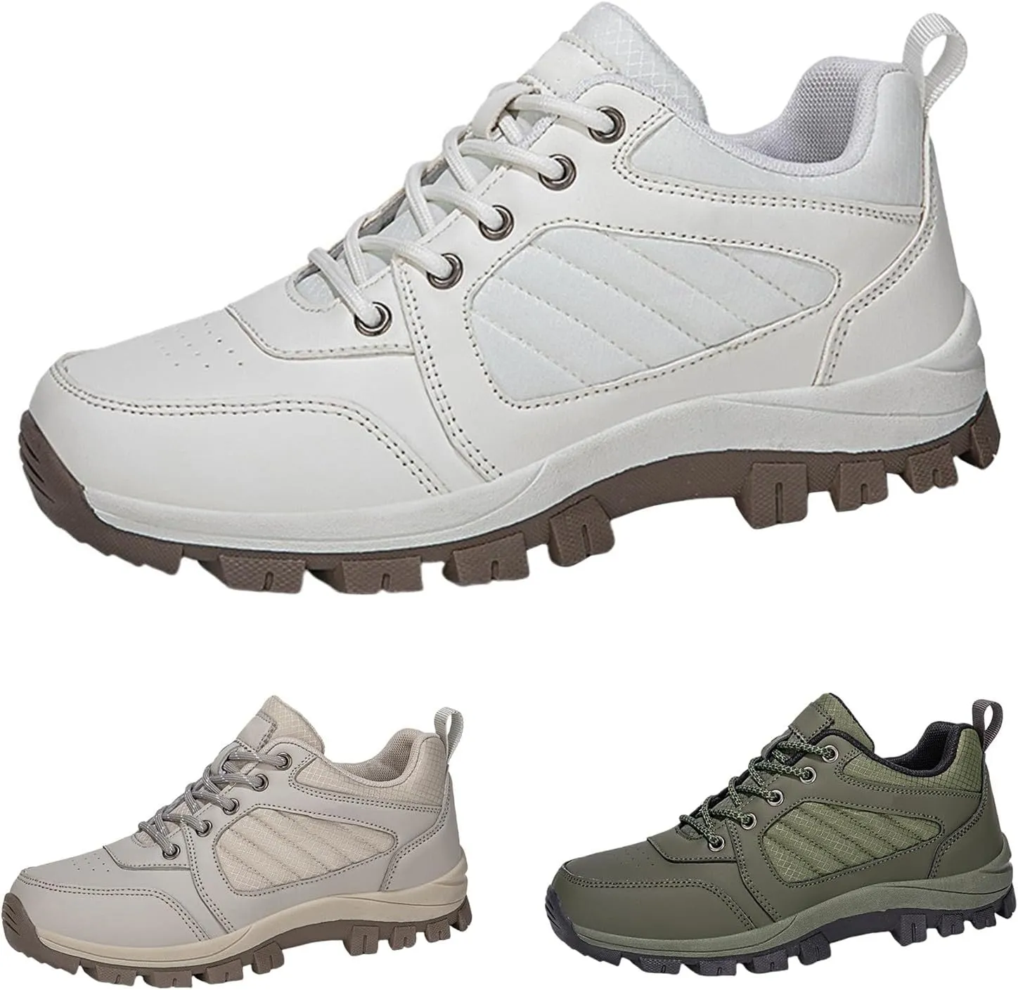 Women's Waterproof Hiking Shoes with Arch Support Lace Up Lightweight Breathable Walking Shoes for Outdoor Climbing Non Slip Casual Sneakers