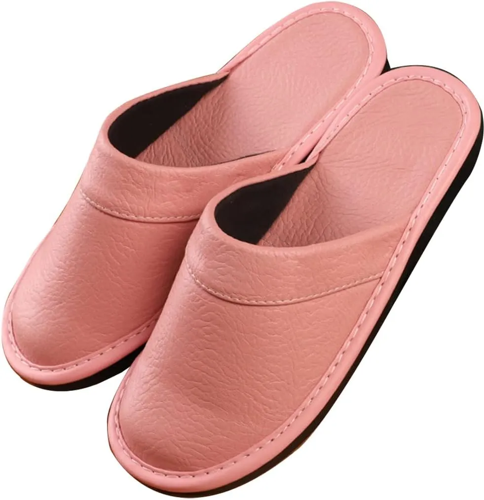 XUEMML Leather Slippers Women Indoor Outdoor??leather Sandals Closed Toes??Couple's Home Indoor Breathable Non-slip Slippers Women
