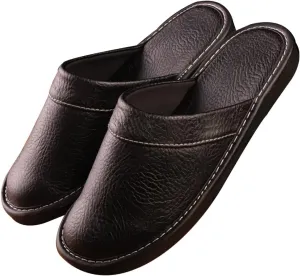 XUEMML Leather Slippers Women Indoor Outdoor??leather Sandals Closed Toes??Couple's Home Indoor Breathable Non-slip Slippers Women