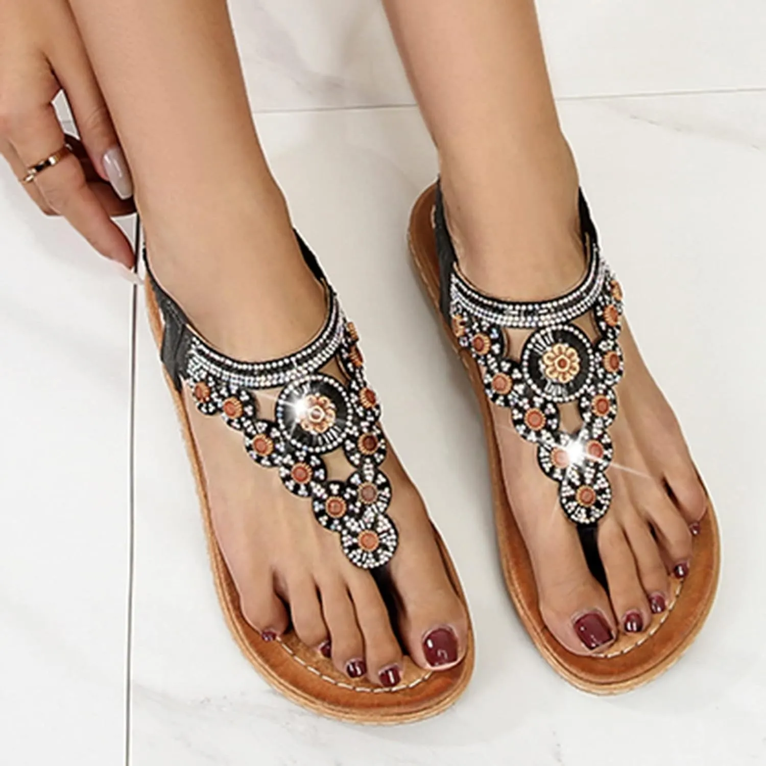 Yoga Mat Comfortable Flat Sandal for Women Comfortable Casual Summer Cool Shoes Comfortable Walking Sandals
