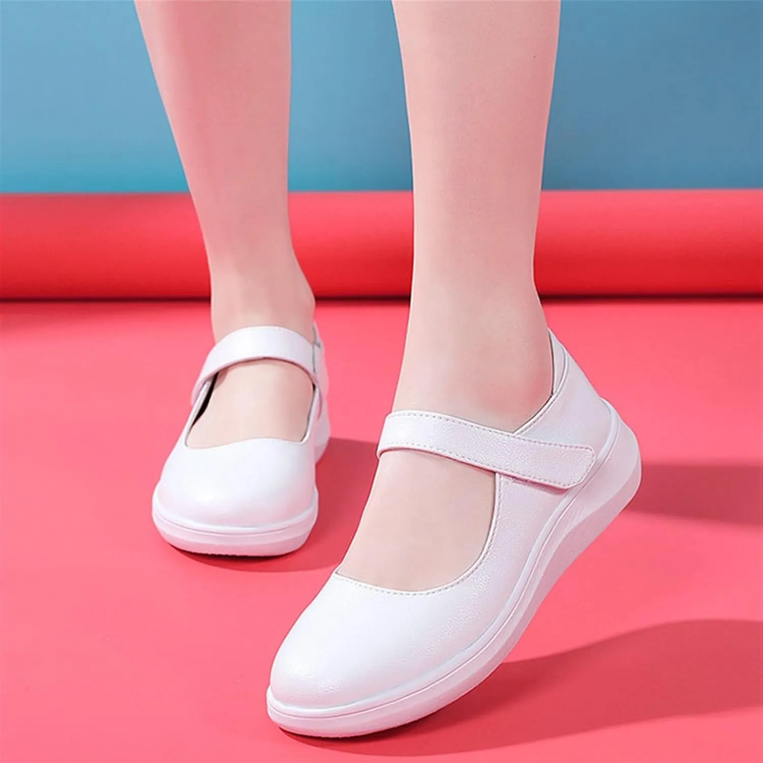 Yytcsjz Women Nurse Sneakers, Womens Non-Slip Breathable Comfortable Working Nurse Shoes, Casual Leather Comfy Orthopedic Wedge Platform Loafers Sneake, for Hospital Nurse Doctors