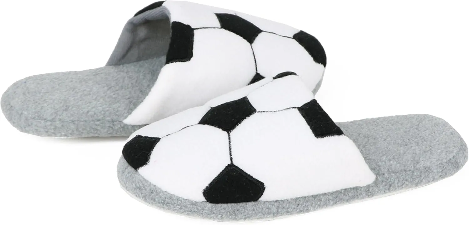 Zac & Evan Little Boys' Sports Fleece Scuff Slipper Shoe
