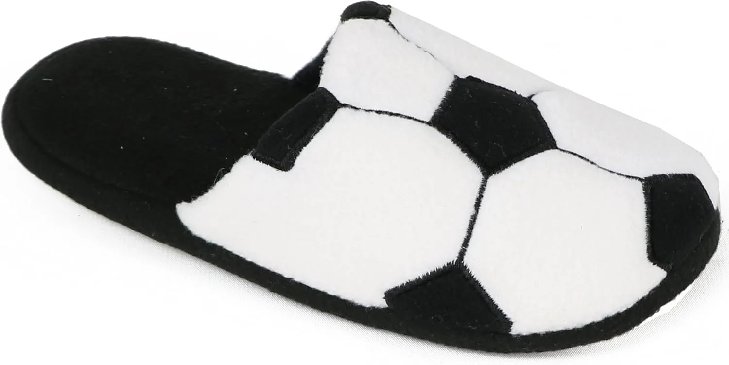 Zac & Evan Little Boys' Sports Fleece Scuff Slipper Shoe