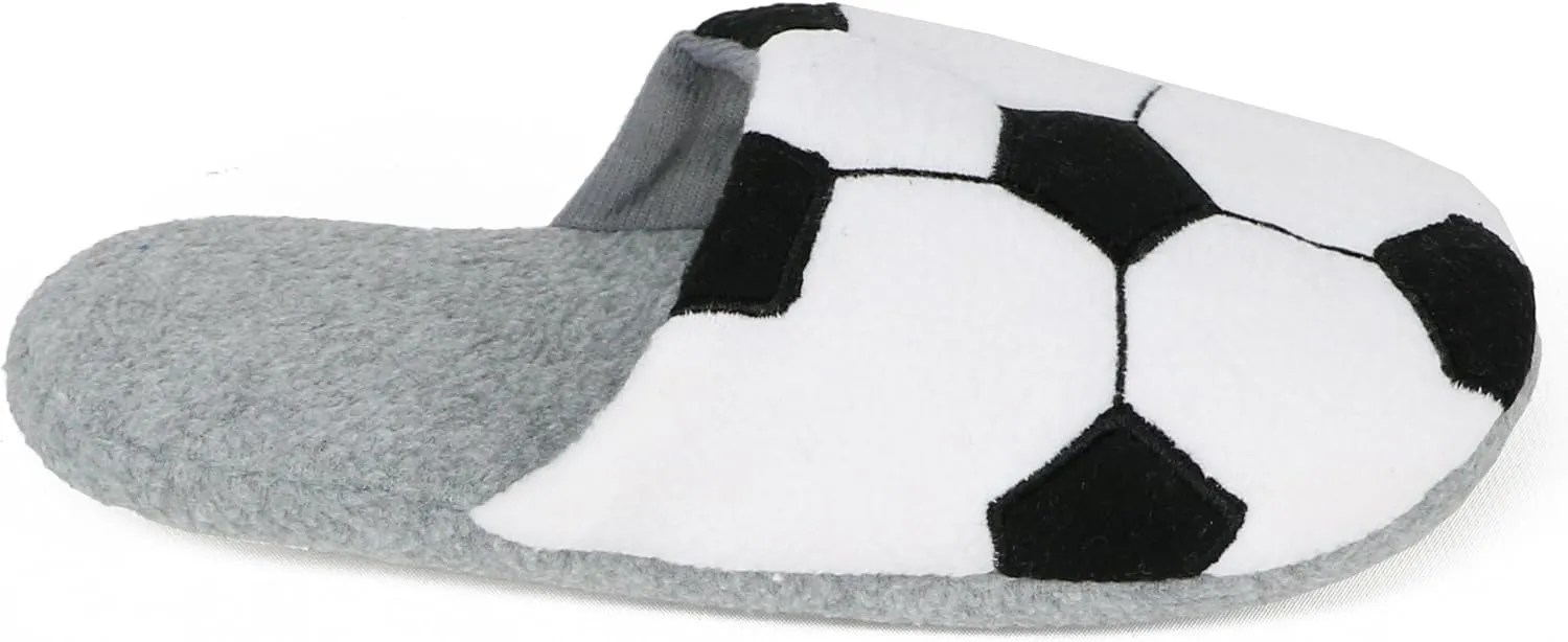Zac & Evan Little Boys' Sports Fleece Scuff Slipper Shoe