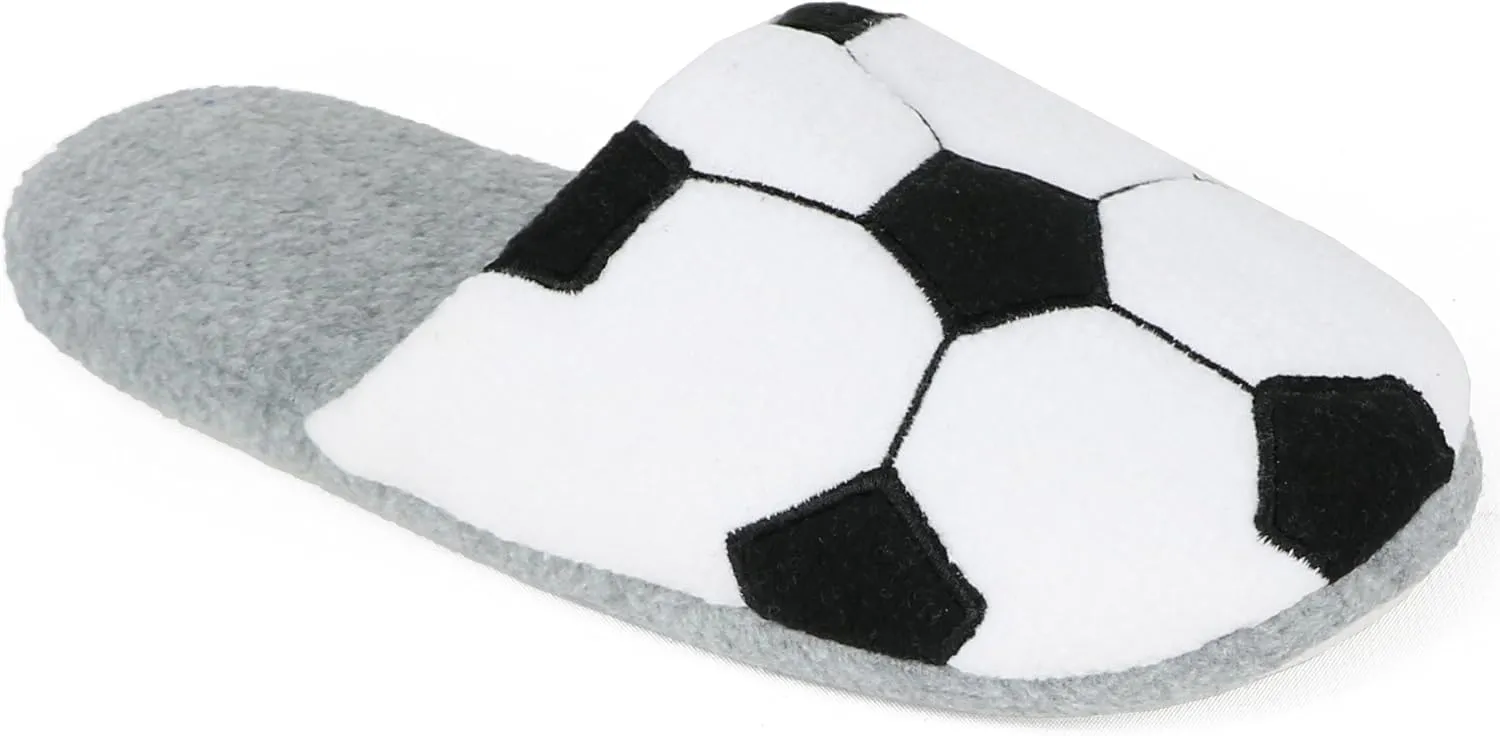 Zac & Evan Little Boys' Sports Fleece Scuff Slipper Shoe