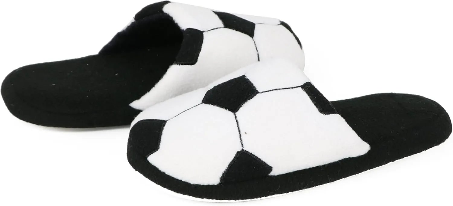 Zac & Evan Little Boys' Sports Fleece Scuff Slipper Shoe