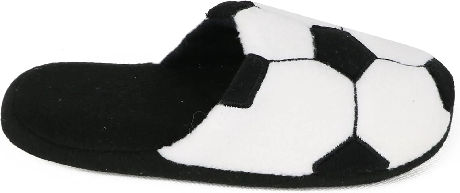 Zac & Evan Little Boys' Sports Fleece Scuff Slipper Shoe