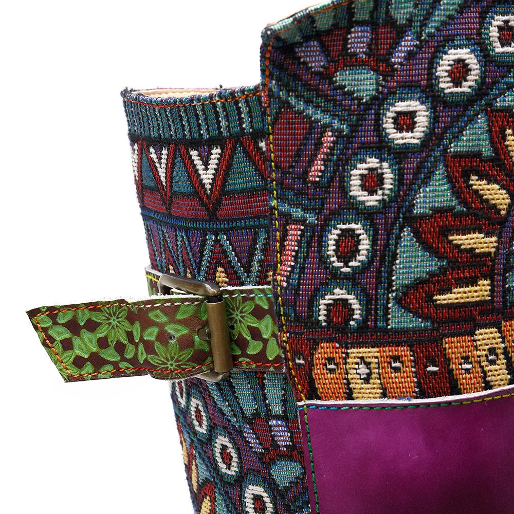 Zalor Patchwork Bohemian Retro Leather High Boots