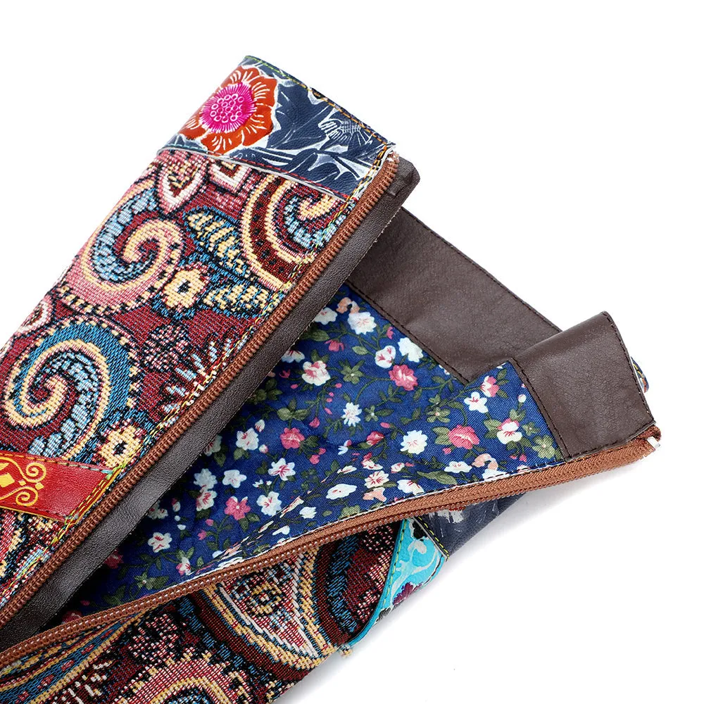 Zalor Patchwork Bohemian Vintage Leather Knee High Boots