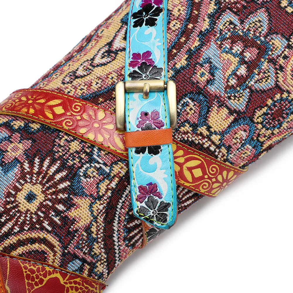 Zalor Patchwork Bohemian Vintage Leather Knee High Boots
