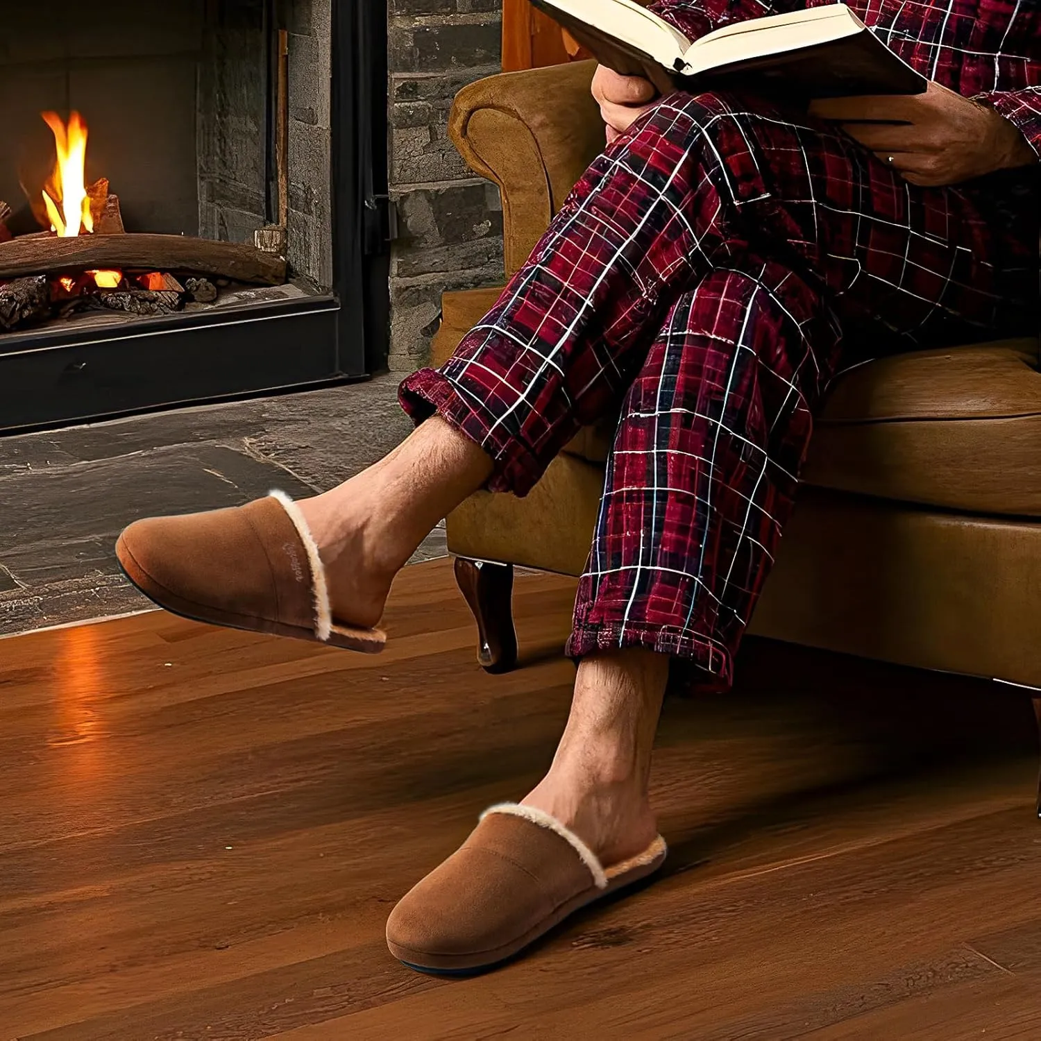 Zigzagger Mens Mocozy Scuff House Slippers Indoor